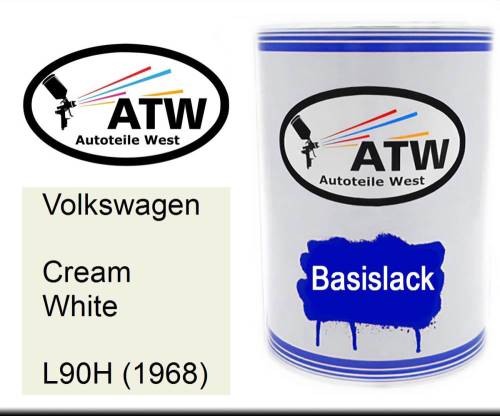 Volkswagen, Cream White, L90H (1968): 500ml Lackdose, von ATW Autoteile West.